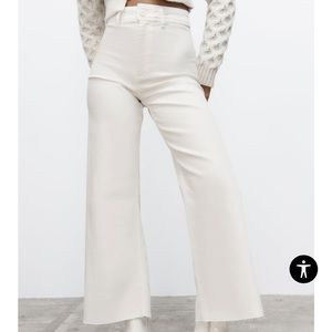ZW THE MARINE STRAIGHT JEANS. Zara high waited white wide leg jeans